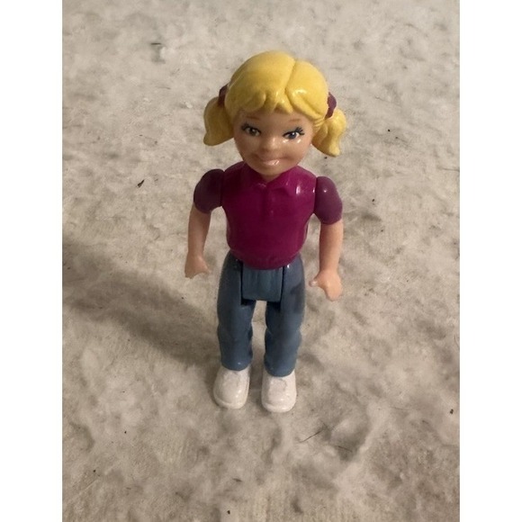 Playskool Other - Playskool Dollhouse Blonde Girl Sister Pigtails Purple/Pink Shirt Blue Pants